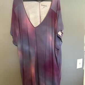 Roaman's Purple Ombre V-Neck Tunic